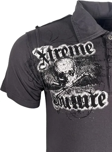 Vista 6 de Xtreme Couture Polo para hombre Last Rites Charcoal