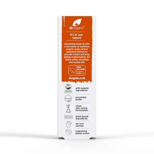 Vista 9 de Dr. Organic Aceite facial de argán marroquí Nutritivo para un envejecimiento saludable, no grasoso, suaviza y repone la piel, natural, vegano