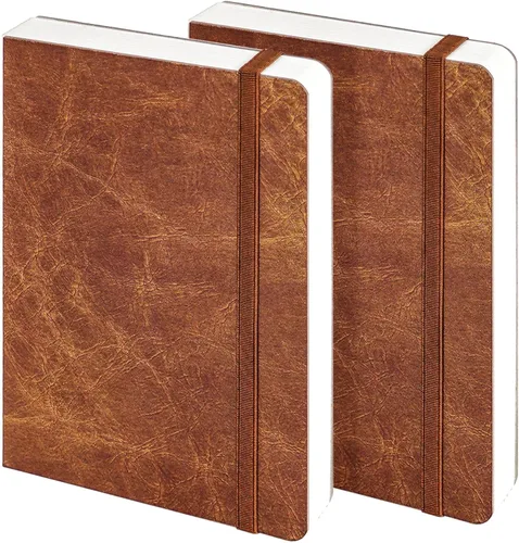 Vista 13 de Funto Diario de Papel de Acuarela Paquete de 2, 3.5x5.5, 44 Páginas Cada Uno, 100% Algodón Prensado en Frío, Tapa Dura de Cuero PU Azul, Suministros