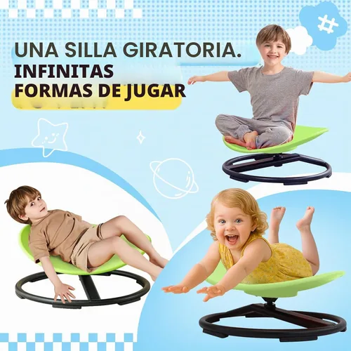 Vista 5 de Silla giratoria sensorial para niños autistas, juguete para sentarse y girar a partir de 3 años