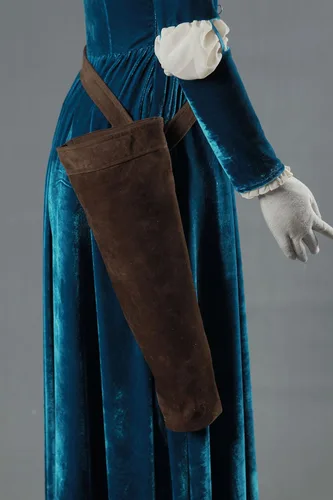Vista 4 de OURCOSPLAY US Talla para el piso de longitud de la princesa valiente vestido de Mérida Cosplay vestido y carcaj