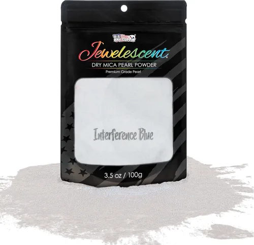 Vista 15 de U.S. Art Supply Polvo de pigmento perla de mica, Aqua 3.5 oz (100g)