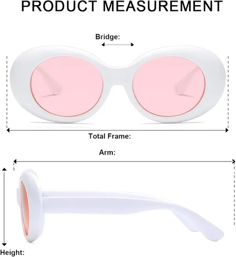 Vista 3 de aisswzber Clout Goggles ovaladas Mod Retro Vintage Gafas de sol Kurt Cobain Round Sun Glaases