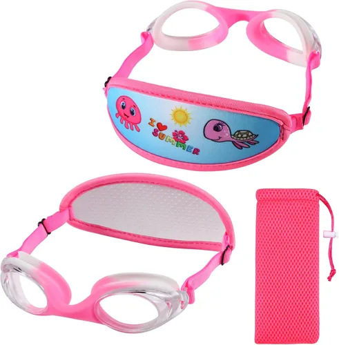 Vista 29 de Gafas de natación para niños de 2 a 6 años, gafas para niños sin jalar el cabello, gafas para niños con banda para la cabeza acolchada