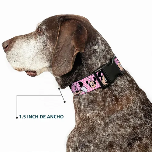 Vista 6 de Buckle-Down Collar de clip de plástico, Minnie Mouse Expressions Polka Dot