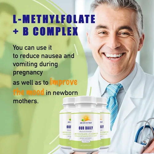 Vista 2 de Our Daily Vites - Cofactores del complejo L-metilfolato B y aminoácidos esenciales (7.5 mg), folato activo, metilcobalamina B12 metilcobalamina, B6