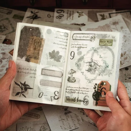 Vista 9 de Dizdkizd Calcomanías Washi con Temática Celestial para Journaling, Libro de Calcomanías de Efímera Vintage con 180 Calcomanías de Planetas y 20