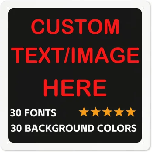 Vista 12 de Letreros personalizados para negocios al aire libre de metal con texto en inglés «Make Your Own 12X12» Letrero personalizado para jardines al aire