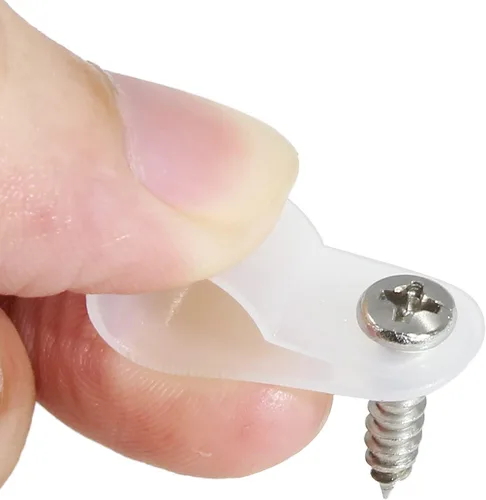 Vista 5 de 50 abrazaderas de clip tipo R de 1/2 pulgada, clips de montaje tipo P de nailon, abrazadera de alambre para gestión de cables, tornillos de acero