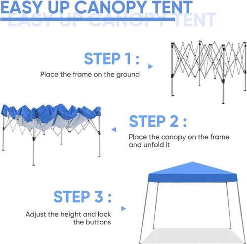 Vista 2 de GDY Toldo para exteriores de 10 x 10 pies, carpa desplegable portátil, toldo plegable instantáneo, toldo impermeable para patio, toldo impermeable