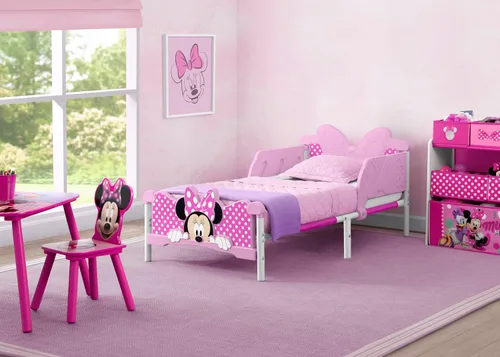 Vista 3 de Delta Children Minnie Mouse Cama para Niños Pequeños 3D, Rosa