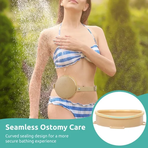 Vista 3 de Funda de baño impermeable para estoma ostomía, cubierta de ducha de ostomía, protector de heridas de ducha de ostomía, funda de ducha para bolsa