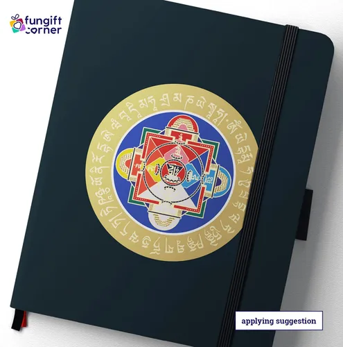 Vista 6 de Calcomanías de Feng Shui antitóxicas con la mansión celestial interior de Kuan Yin, símbolo de calma y equilibrio emocional, calcomanías decorativas