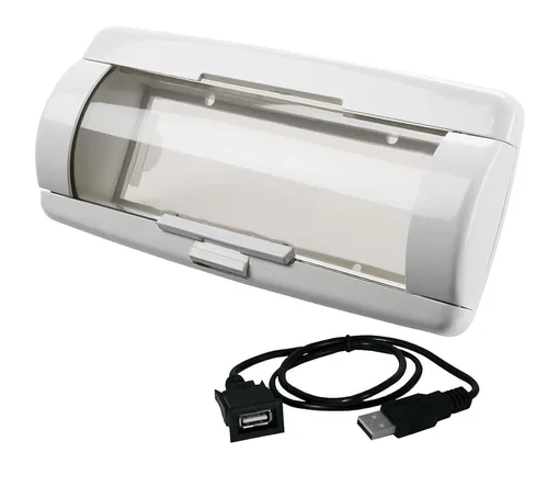 Vista 4 de Universal Stereo Radio Impermeable Marine Automatic Door Splash Cover con extensión USB (negro)