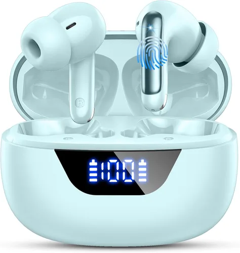 Vista 8 de Auriculares inalámbricos, auriculares Bluetooth 5.4, micrófono con cancelación de ruido ENC con graves estéreo, auriculares de reproducción de 40
