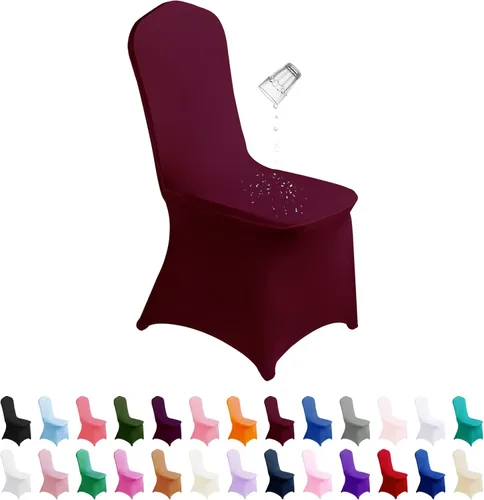 Vista 21 de SUPERO Funda impermeable de poliéster y elastano para silla (100 unidades, color negro) - Fundas elásticas para sillas de comedor, protector