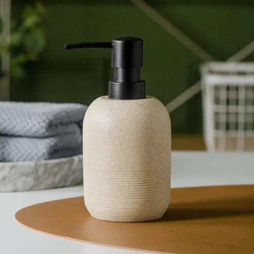 Vista 4 de Dispensador de Jabón GalDal Beige, Dispensador de Loción de Manos para Encimera de Baño, Dispensador de Jabón para Cocina.