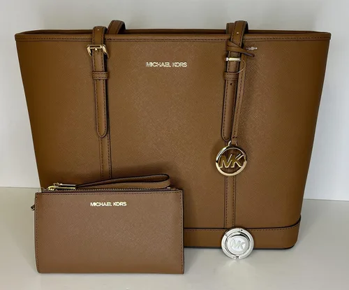 Vista 2 de Michael Kors MICHAEL Michael Kors Jet Set - Bolso de hombro grande TZ de viaje con doble cierre para la muñeca