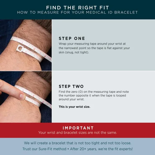 Vista 3 de Lauren's Hope Pulsera de identificación de alerta médica de acero duradero para hombres y mujeres, grabado personalizado, diabetes, marcapasos