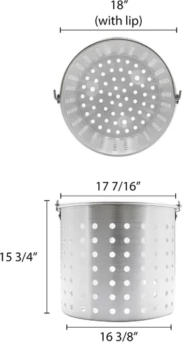 Vista 2 de Cesta de vapor de aluminio de 100 cuartos para olla común, viene en cada
