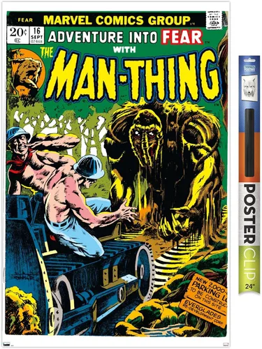 Vista 19 de Trends International Marvel Comics: Man-Thing #16 - Póster de pared, 22.4 pulgadas de largo x 14.7 pulgadas, versión enmarcada en madera de granero