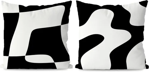 Vista 15 de KEUSPI Fundas de almohada decorativas negras y beige, juego de 4 fundas de almohada negras para sofá, decoración del hogar, estilo boho moderno