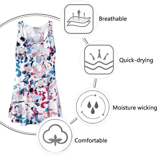 Vista 32 de Cestyle - Camiseta sin mangas para mujer, cuello redondo, corte holgado, para entrenamiento