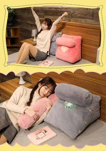 Vista 6 de Almohada triangular de cuña para lectura y televisión, patrón de frutas con almohada ajustable para el cuello, almohada de cuña, extraíble y Cactus