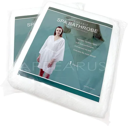Vista 3 de Bata de baño desechable de lujo, bata de spa unisex para mujeres y hombres