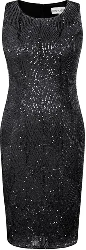 Vista 8 de Hanna Nikole Vestido formal para mujer, 2 piezas, vestido de fiesta de noche con lentejuelas para madre de la novia con chaqueta de gasa