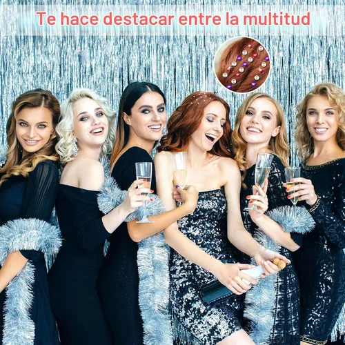 Vista 2 de XANGNIER - 2609 gemas para el cabello para niñas y mujeres, autoadhesivas, 6 formas de 0.12 a 0.315 pulgadas