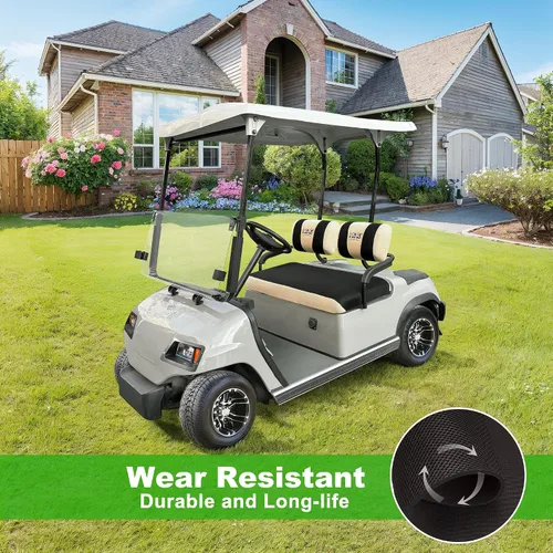 Vista 4 de Funda de asiento de carrito de golf, transpirable, lavable, fácil de instalar, tela de malla, funda de asiento de carrito de golf para Yamaha G2 G9