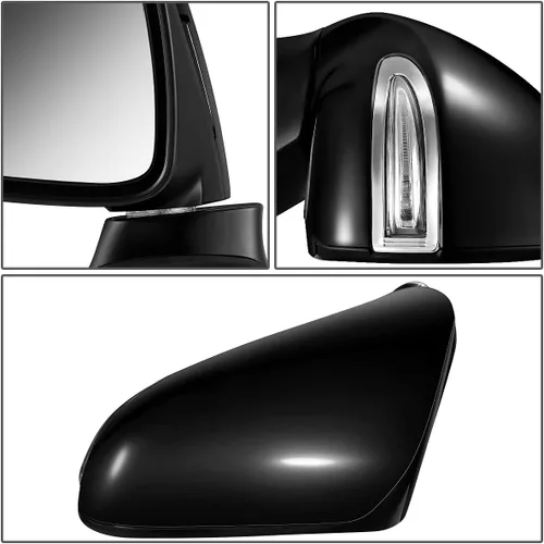 Vista 5 de DNA Motoring OEM-MR-LX1320159 - Espejo de visión de la puerta del lado del conductor con luz de charco de señal de giro de memoria compatible