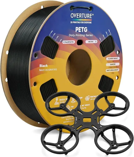 Vista 16 de OVERTURE - Filamento PETG de 1/16 de pulgada (1.75 mm) para impresora 3D y FDM, bien enrollado, duradero, carrete de 4.4 libras, dureza firme