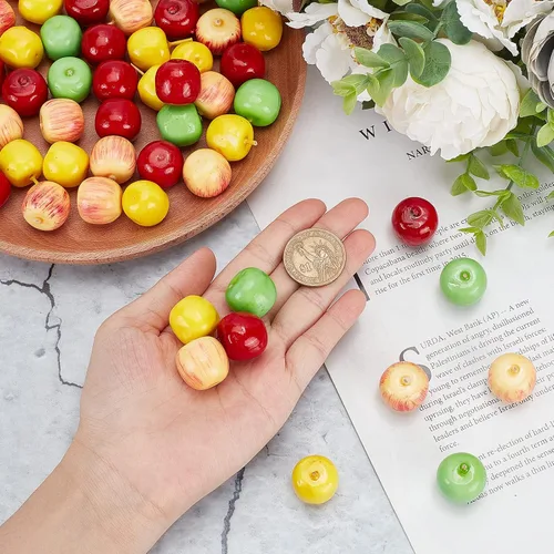Vista 3 de CHGCRAFT 60 mini manzanas artificiales de frutas de espuma, manzana falsa para el hogar, cocina, fotografía, decoración de fiestas, 0.748-0.827 in