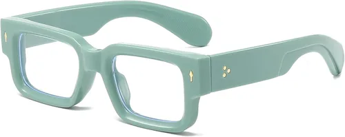 Vista 14 de PORADAY Gafas rectangulares para mujeres y hombres, lentes de luz azul, anteojos cuadrados negros