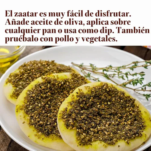 Vista 3 de The Spice Way - Real Zaatar con mezcla de especias de hisopo 4 oz (sin tomillo que se utiliza como sustituto de hisopo). Con zumaque. Sin
