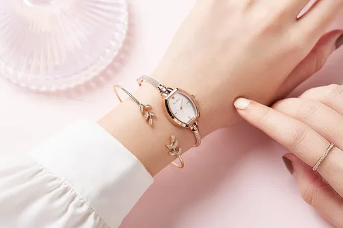 Vista 5 de Reloj de pulsera pequeña para mujer, reloj analógico de vestir de diamantes impermeable