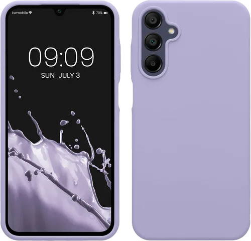 Vista 64 de kwmobile Funda Compatible con Samsung Galaxy A14 5G - Funda de teléfono de TPU y silicona con acabado suave - Verde Lima