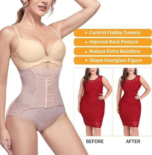 Vista 2 de Nebility Calzones moldeadores de cintura alta con control de abdomen y cintura alta para mujer