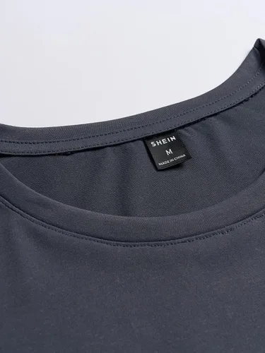 Vista 5 de GORGLITTER Camiseta de manga corta con cuello redondo y estampado de letras para hombre
