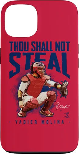 Vista 7 de Yadier Molina - Carcasa para iPhone 17, diseño de "Thou Shall Not Steal