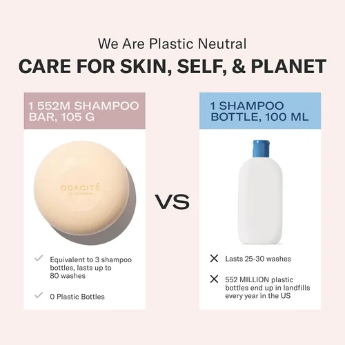Vista 5 de Odacité Shampoo Bar – Champú sólido sin sulfato de argán y coco para todo tipo de cabello, cabello rizado y teñido – Hidratante, sin plástico