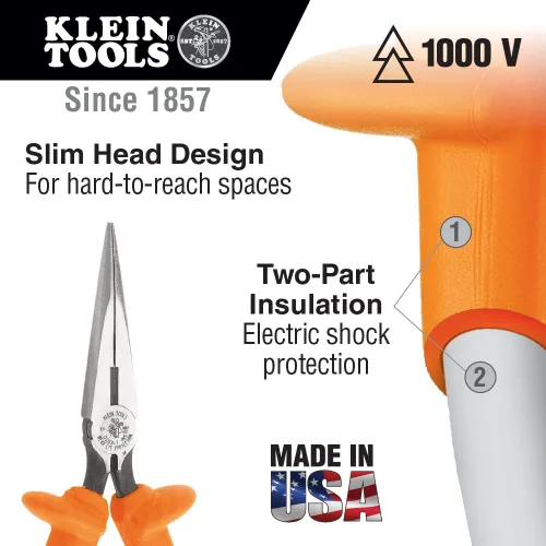 Vista 4 de Klein Tools 33526 Kit básico de herramientas aisladas, 1000 voltios, 3 alicates, 3 destornilladores, cortador de cables y cortador/pelacables, 8