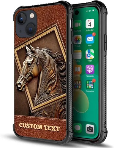 Vista 10 de ZHEGAILIAN Funda compatible con iPhone 8 Plus, funda con texto personalizado de caballo para iPhone 7 Plus, diseño personalizado de tu texto, funda