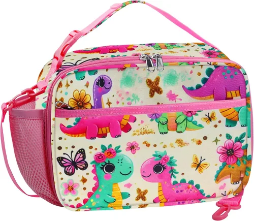 Vista 14 de RLGPBON Lonchera para Niños, Lonchera con Aislamiento Térmico para Niños y Niñas, Bonita Bolsa de Almuerzo y Lonchera Reutilizable para Niños
