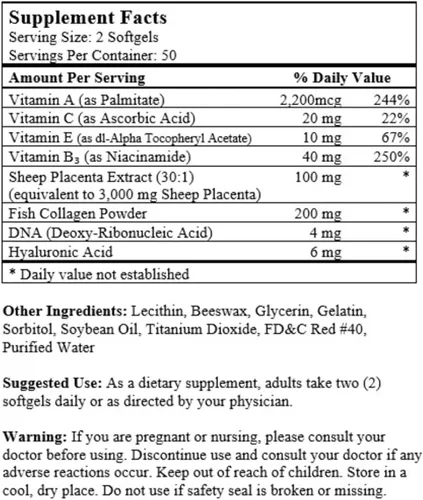Vista 3 de Oveja Placenta 200mg (liofilizada)-100cápsulas
