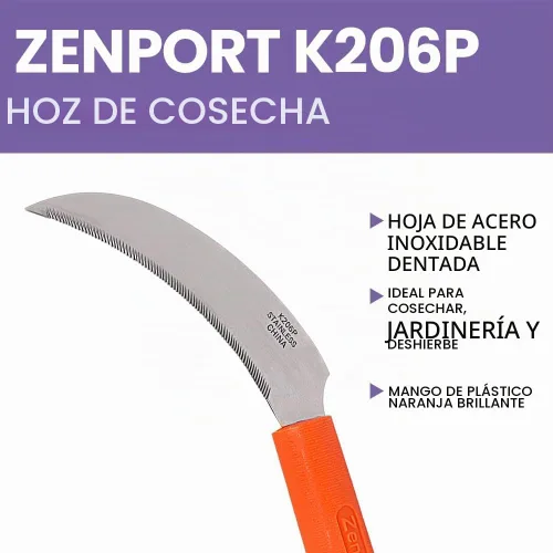 Vista 4 de Zenport - Hoz de acero inoxidable, hoja de 4.3 pulgadas
