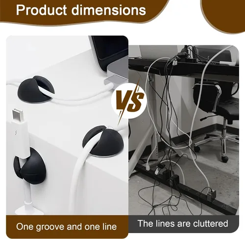 Vista 4 de Organizador de cables, organizador de cables, soporte de silicona compacto para organizar escritorio, mesita de noche, cargador de teléfono
