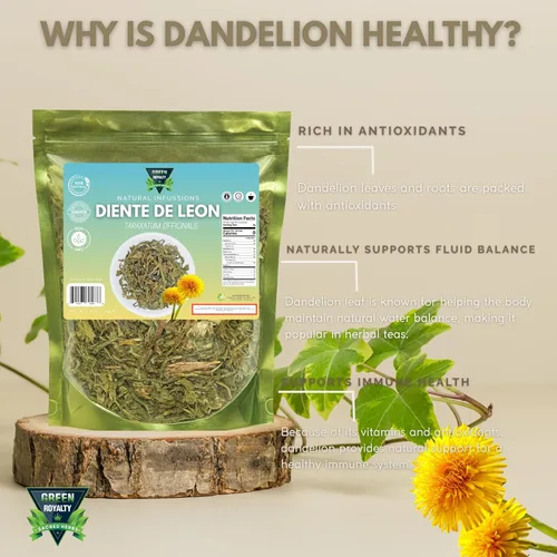 Vista 4 de Hoja de diente de león (Diente de León) – Taraxacum Officinale, té de hierbas de corte suelto, sin OMG, botánico a base de plantas, bolsa